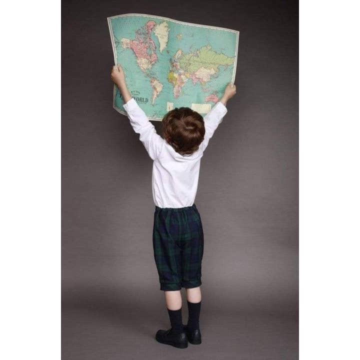 White poplin shirt with navy piping for wholesale by Kidiwi handmade