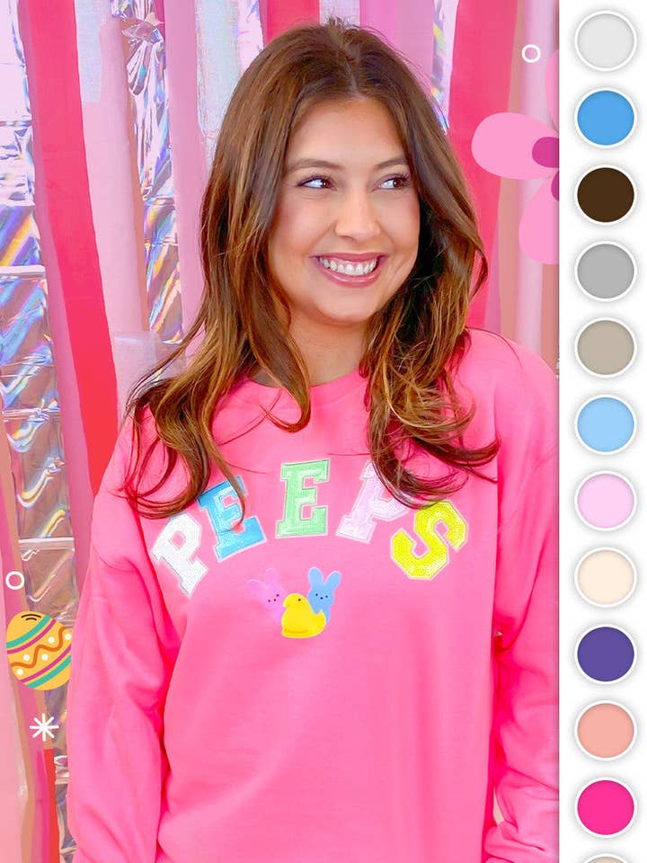 Peeps Sequin Easter Graphic Sweatshirt for wholesale by Sugar Stitch