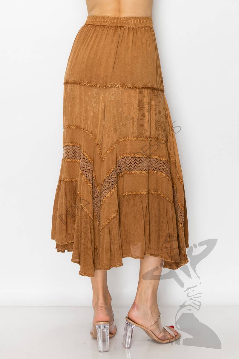 JUST CRUISING - India Casual Designs - Wholesale Skirt - Women's - Handcrafted Boho Embroidered Maxi Skirt1