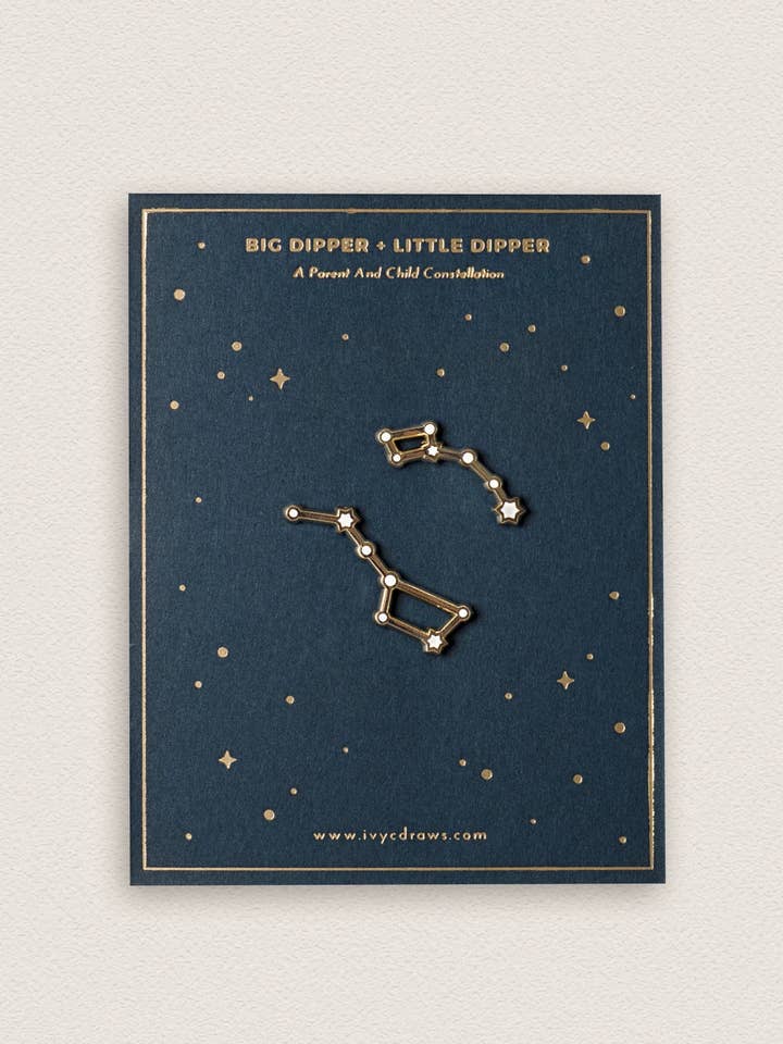 Big Dipper & Lille Dipper Constellation Pin Set for engroshandel hos Ivycdraws