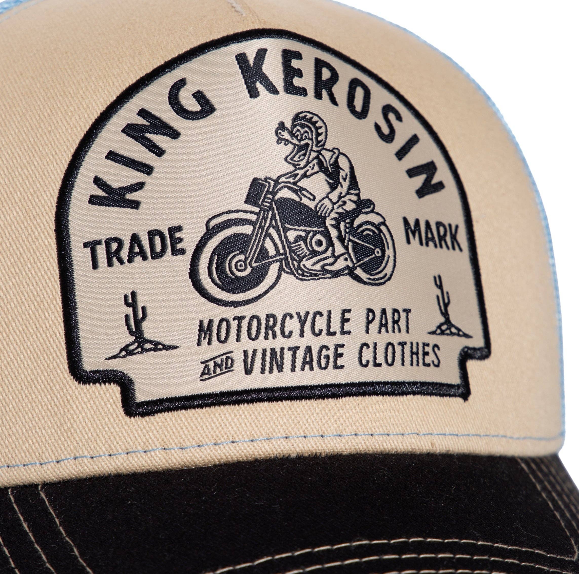 beige Trucker Cap "Motorcycle Part and Vintage Clothes" for wholesale on Faire5