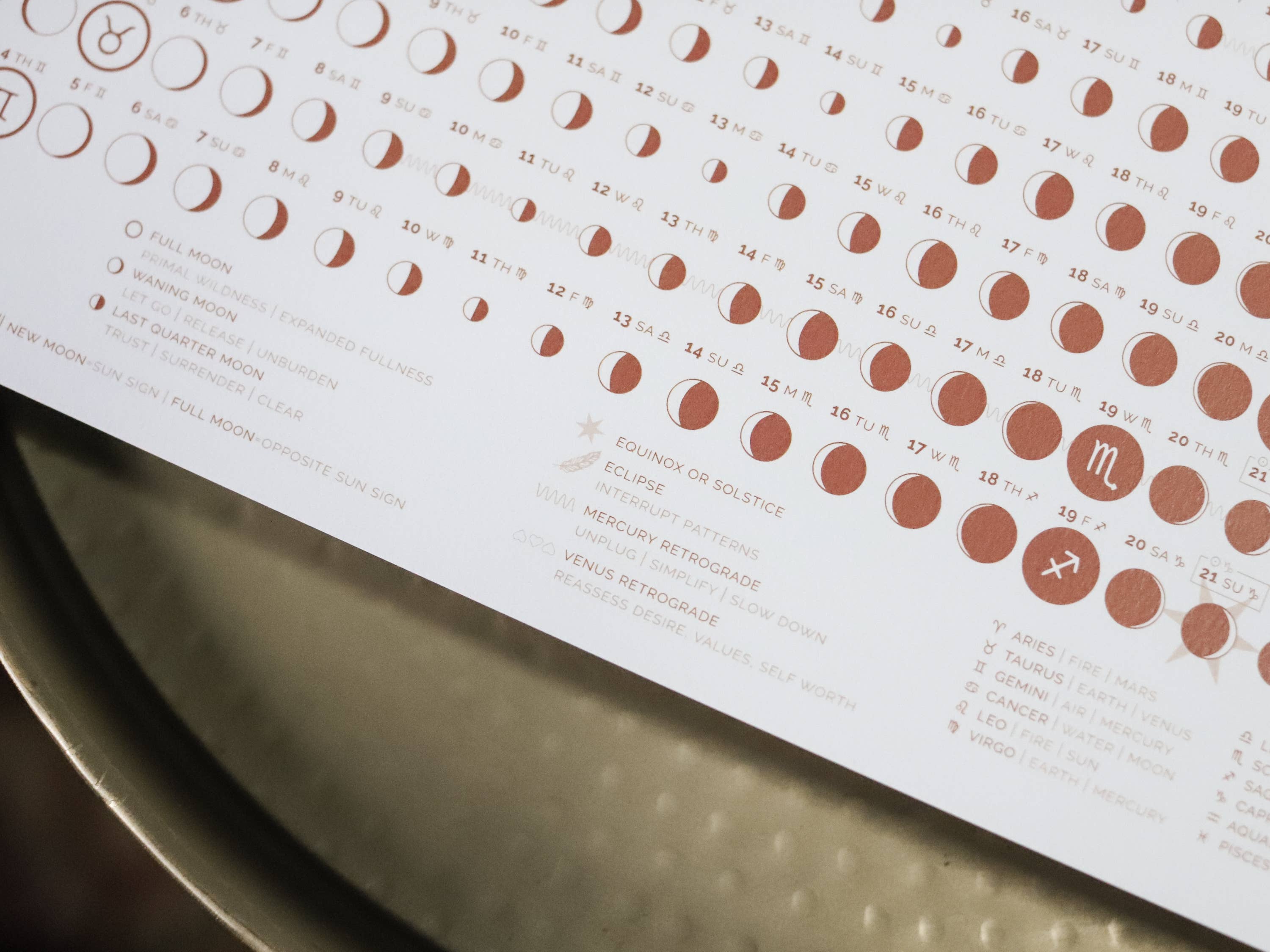 Taming the Tangle - Wholesale Calendar - Terra Cotta 2026 Moon Calendar poster5