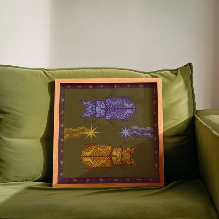 Black Moss Studio - Wholesale Art print - Celestial Stag Beetle Wall Art - Goblincore Decor6