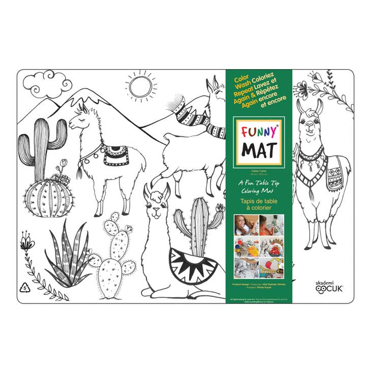 Table top coloring mat, llama for wholesale by Funny Mat