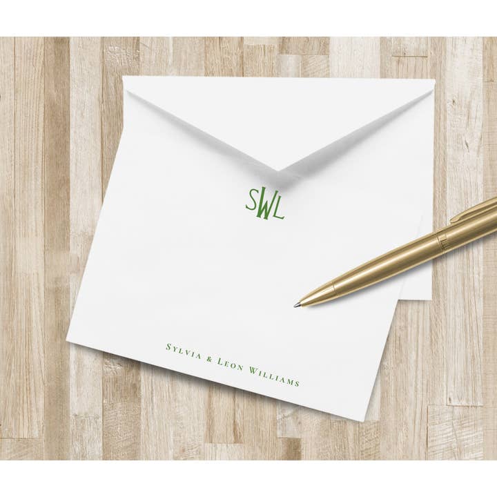 The Winsome Life Stationery – Großhandel Briefpapier-/Postkarten-Set – Briefpapier-Set mit Monogramm | Briefpapier mit Monogramm