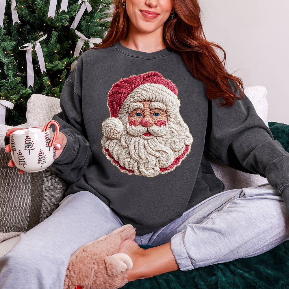 Trendy Transfers – wholesale Sublimation transfer – Faux Crocheted Santa DTF Heat Transfer0