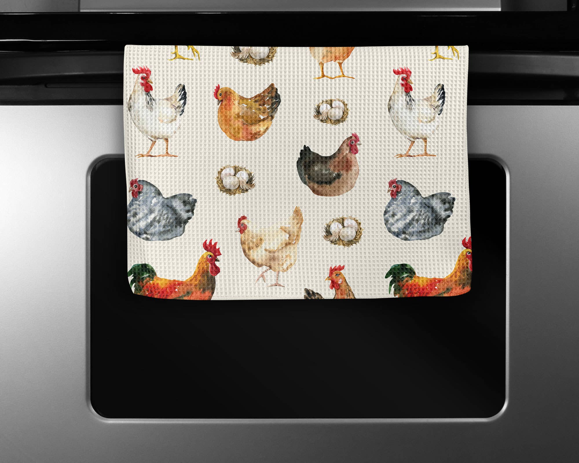 Canary Road - Wholesale Tea Towel - Chicken Farmhouse Rustic Homestead Kitchen Towel Waffle2