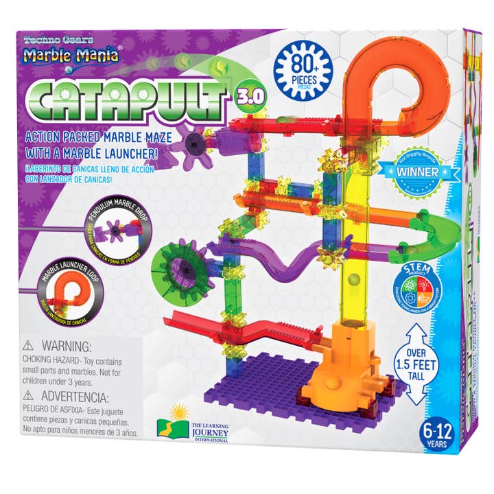 The Learning Journey - Wholesale Building Set - Kids - Techno Gears Marble Mania - Catapult 3.0 (80+ pcs)