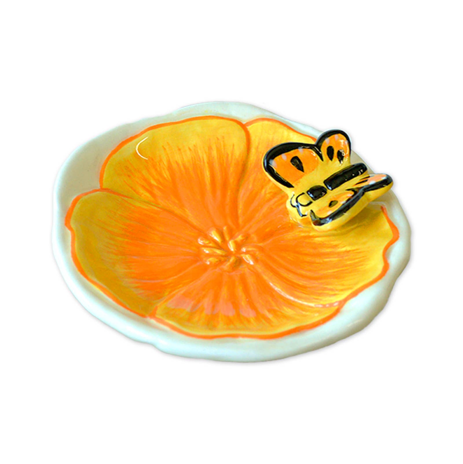 SF Mercantile - Wholesale Jewelry Dish - Golden Poppy Trinket Tray with Butterfly3