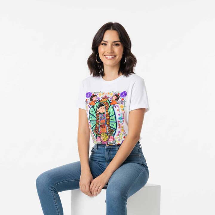 Women Graphic Tee,  Virgen de Guadalupe  and other Purchase Wholesale cappelli sciarpe guanti. Free Returns & Net 60 Terms on Faire trending on Faire.