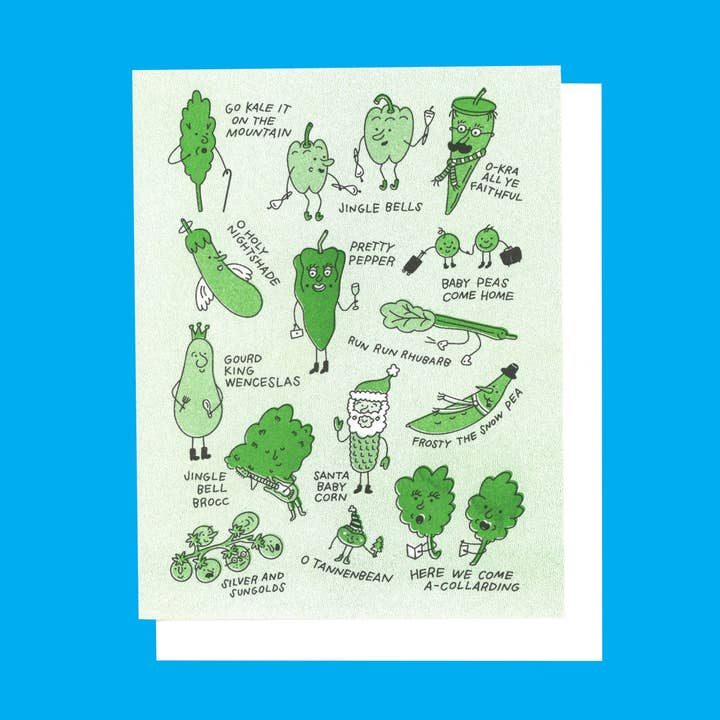 Holly Jolly Risografiekarte für den Großhandel von EEW art & cards