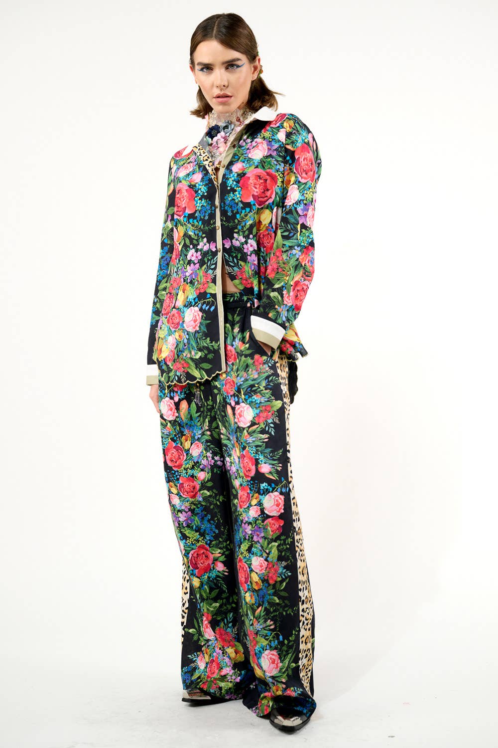 Black Floral Zinnia Pants for wholesale on Faire3