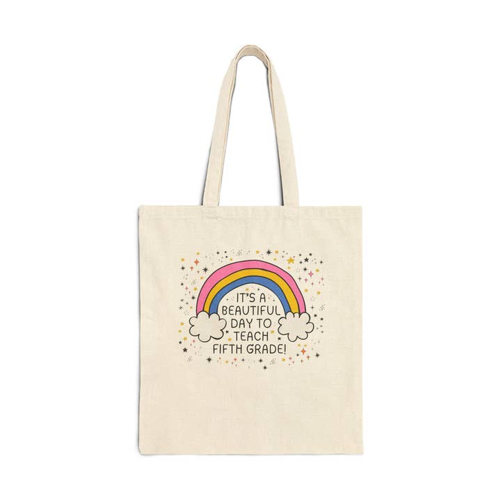 Fifth Grade Teacher Tote Bag for Fifth Grade Crew, Cute Early Childhood Education Major Gift for New Teaching Job, Matching 5th Grade Squad for wholesale by Opal and June