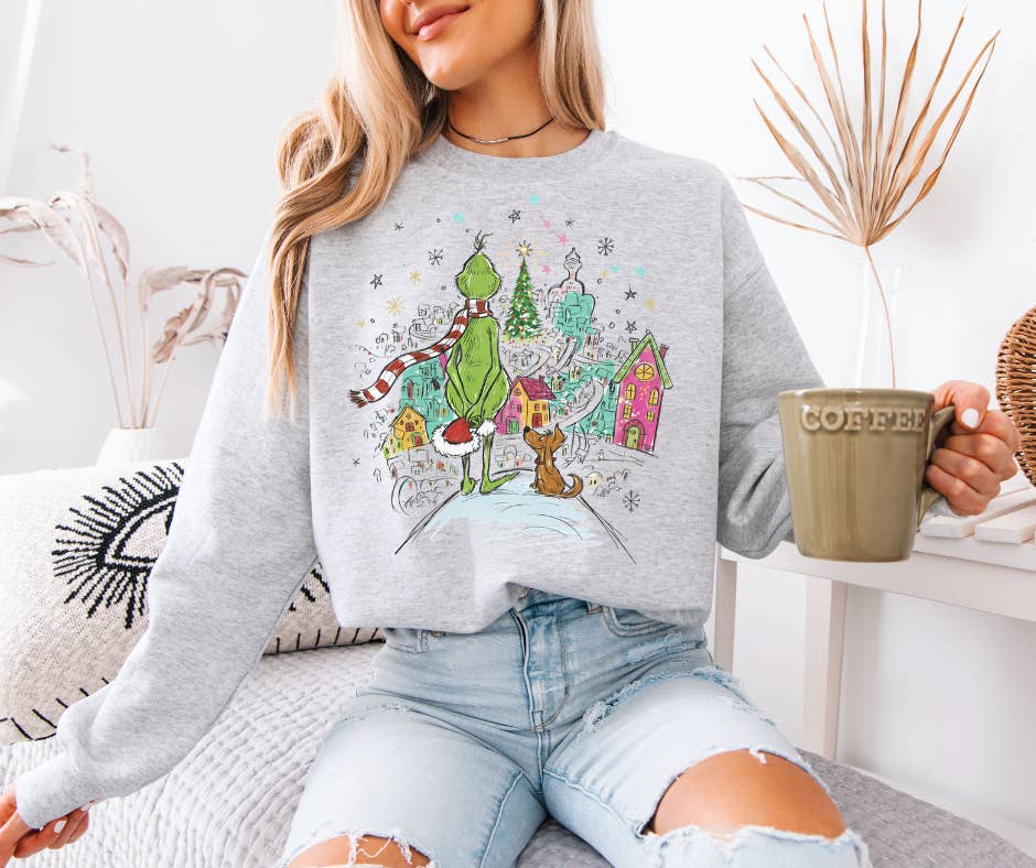 Moxie Brands - Wholesale Graphic Sweatshirt - Women's - Grinch and Max