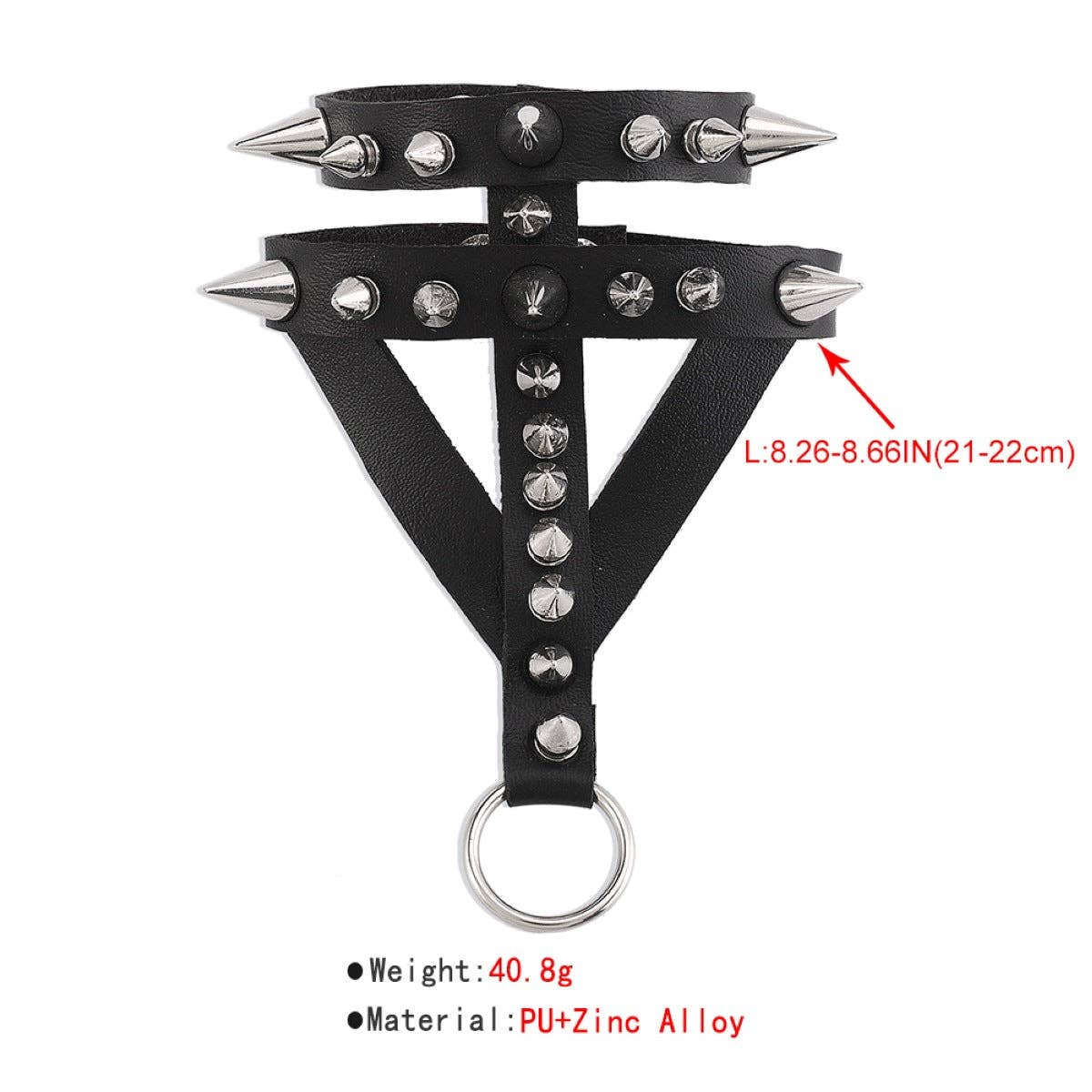 Black Punk Rivet Finger Bracelet B3842 for wholesale on Faire1