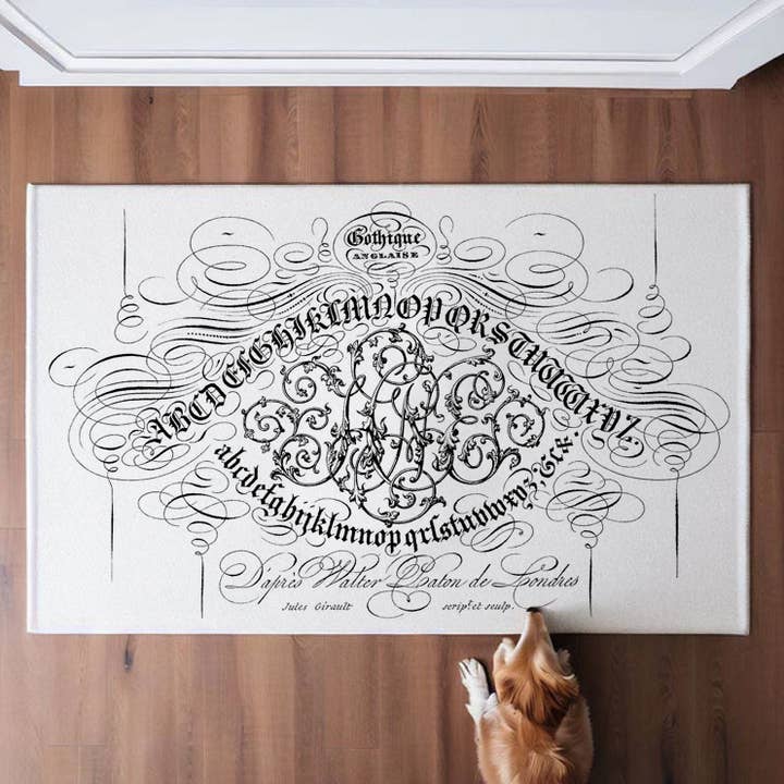 Monahan Papers – wholesale Golvmatta – Screentryckt "Gothique" golvduk i canvas
