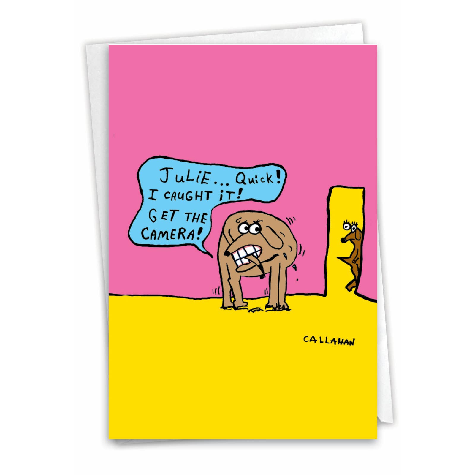 NobleWorks – Großhandel Grußkarten für den Alltag – NobleWorks — J Callahan's Caught Tail — Karte für alle Gelegenheiten0