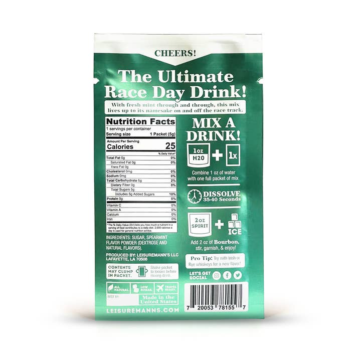 Leisuremann's Cocktail Mixes - Wholesale Cocktail Mix/Syrup - Mint Julep Single Serve Cocktail Mixer2