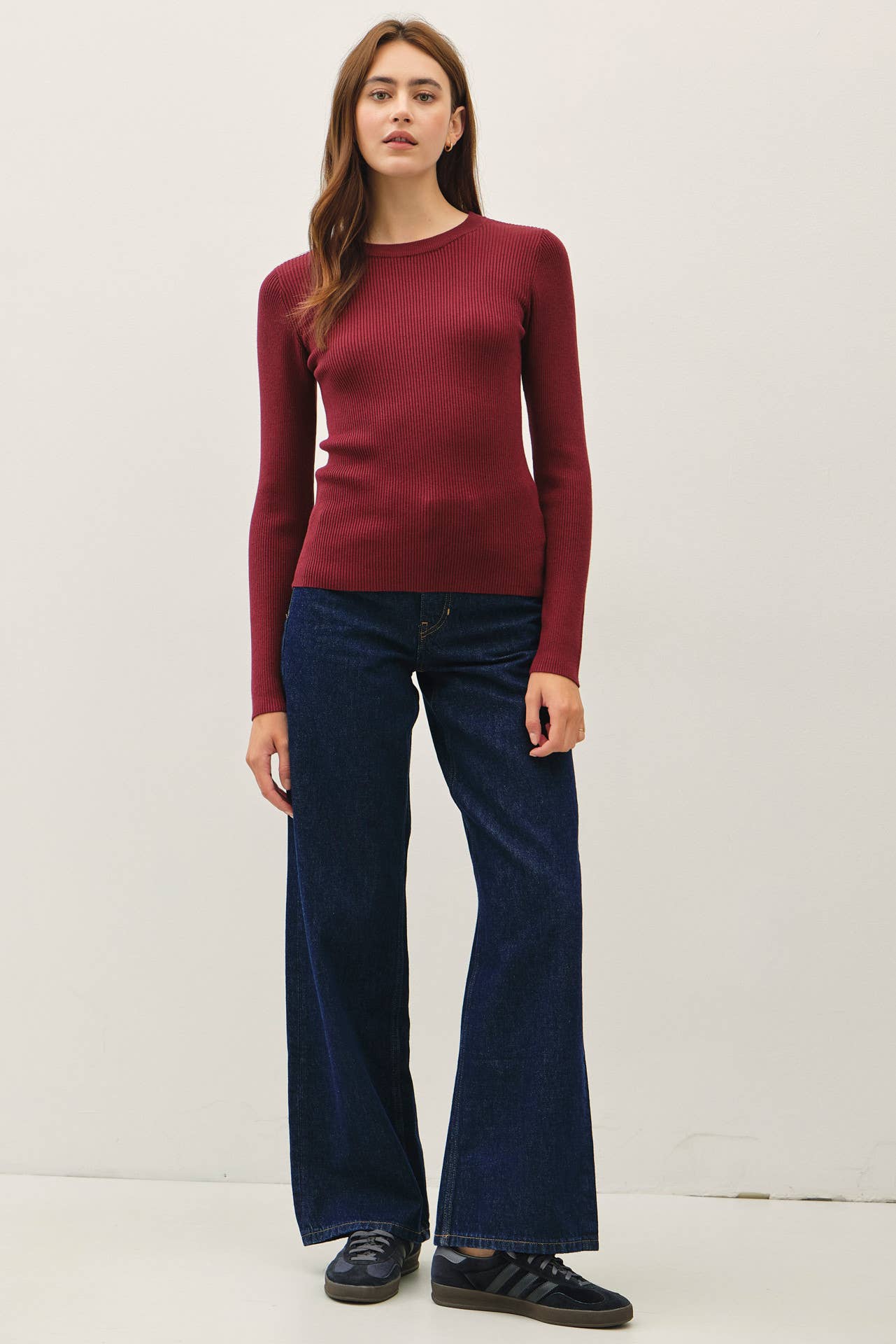 Be Cool - Wholesale Knit Sweater - Women's - CLASSIC CREWNECK LONG SLEEVE RIB SWEATER 4