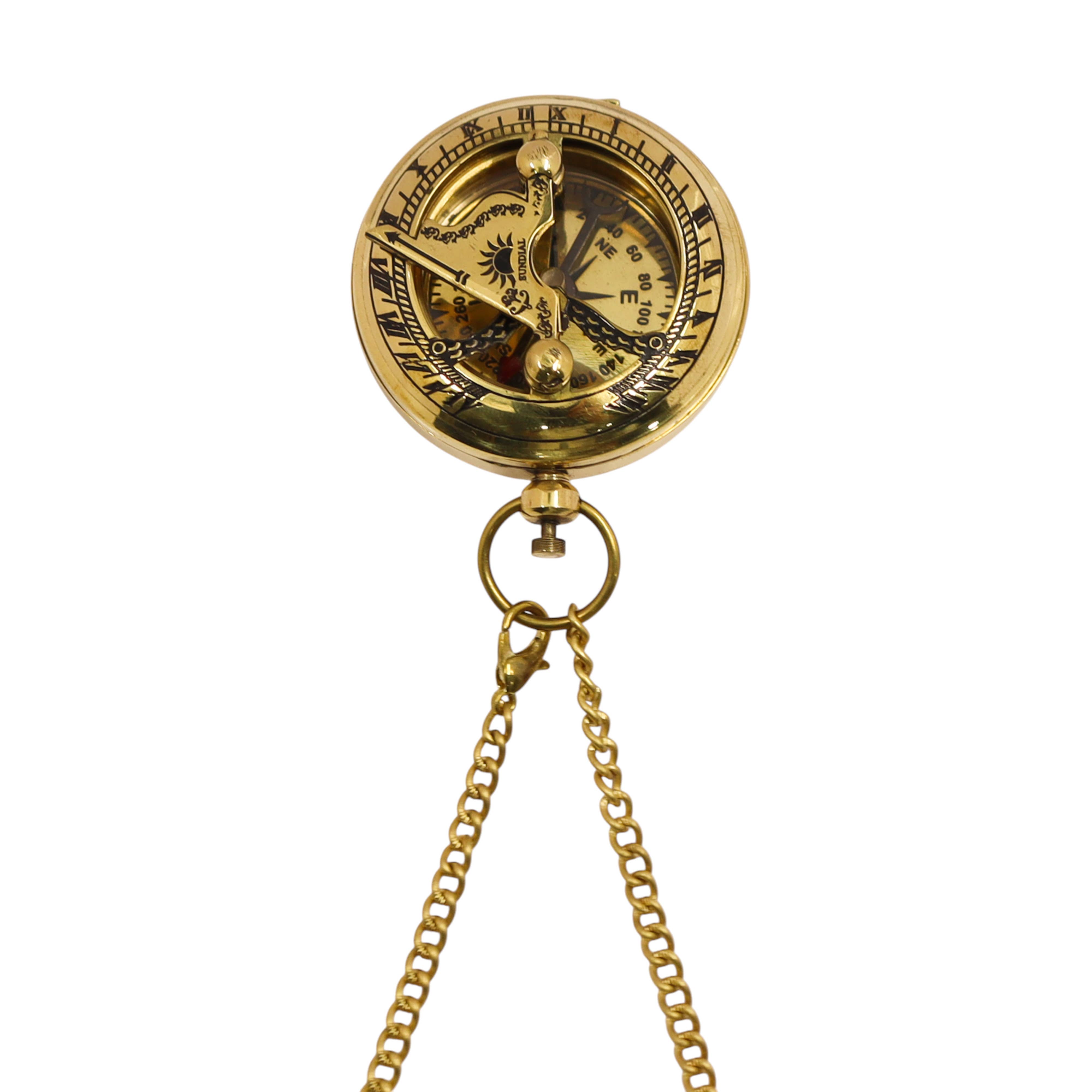 Dollond & Co. - Wholesale Navigational Compass - Custom 2-inch Brass Pocket Sundial Compass with Wooden Box0