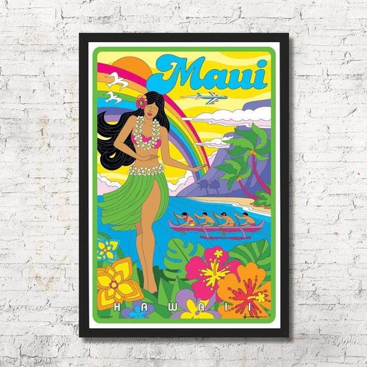 Maui Hawaii Art Print Wall Decor for wholesale by Red Robot Design & Illustration
