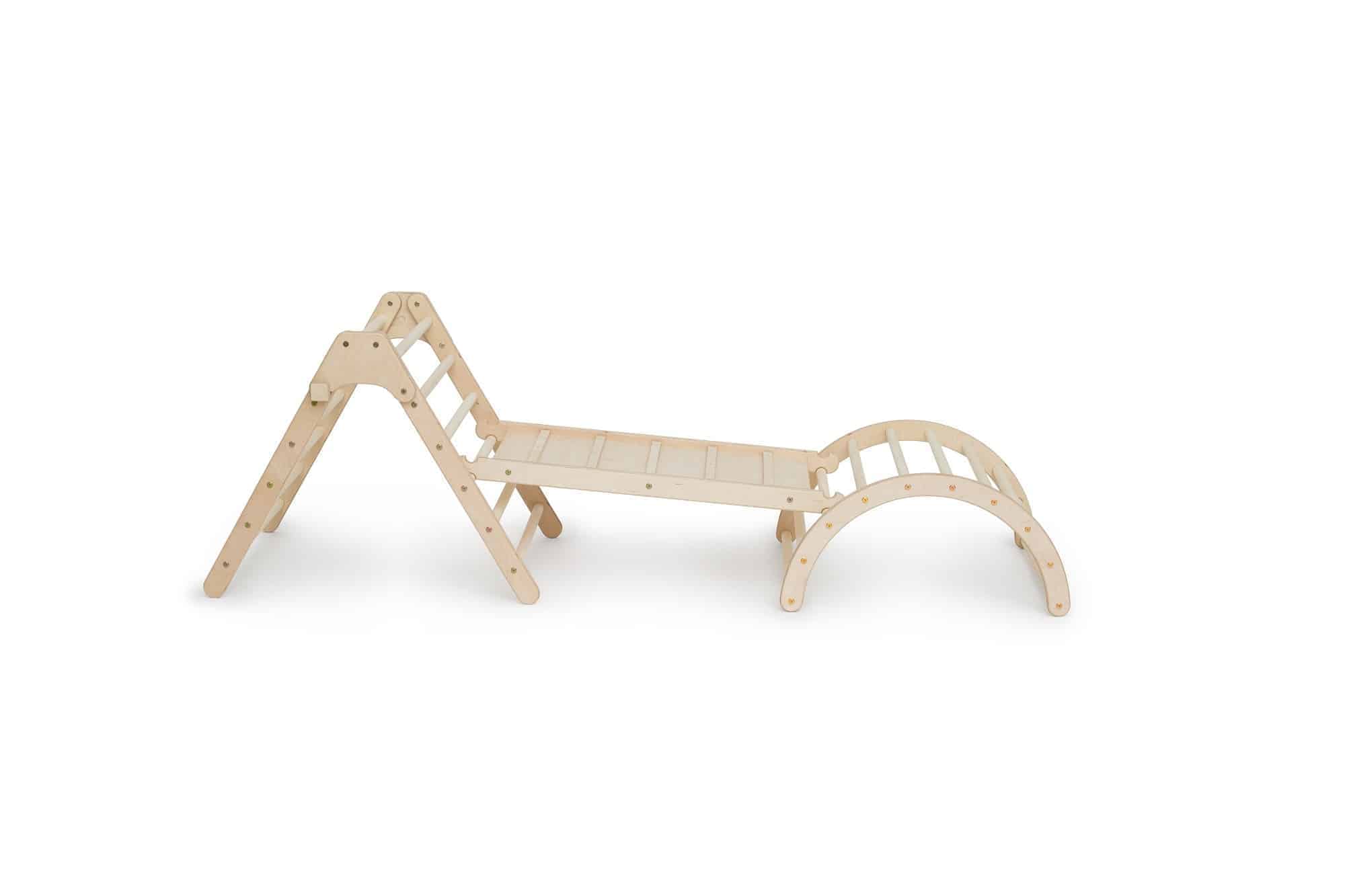 Kletterling - Vendita all'ingrosso Giocattolo in legno - Bambini - Set koalaling - triangolo da arrampicata (70 cm) con scivolo e fiocco7