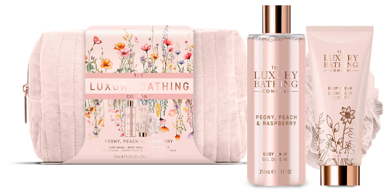 Grace Cole – Engroshandel Bade- og kropssæt – Pæon, Fersken & Hindbær Weekendflugt