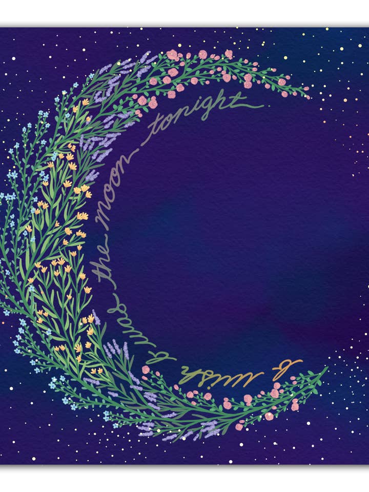 Blomstret Månen 8x8 Print for engroshandel hos Golden Grove Paper