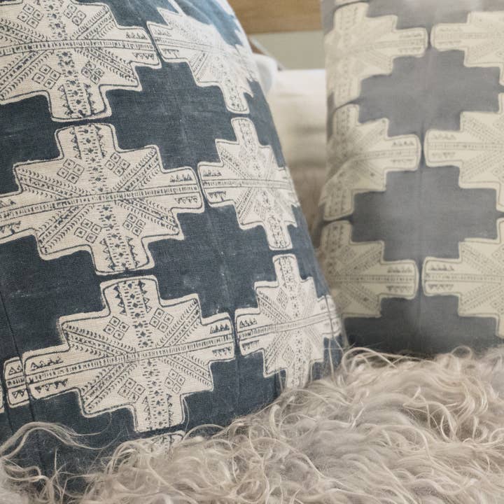 Ceto Home - Venta al por mayor Funda de cojín - Funda de almohada con estampado Maya Sea Block3