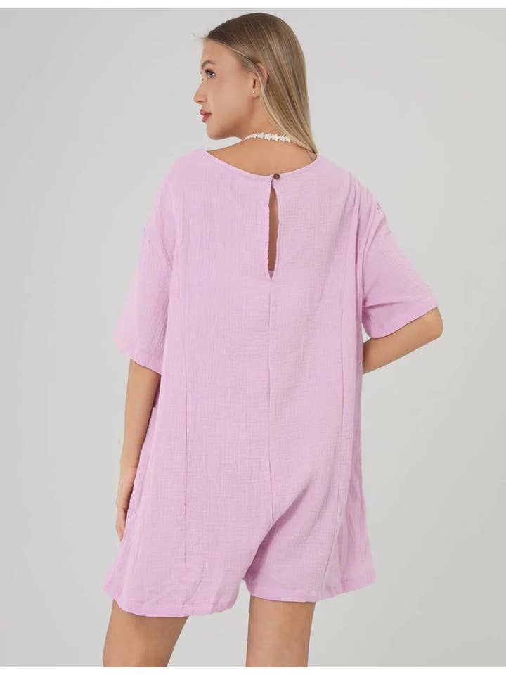 Sweetkama - Wholesale Romper - Dames - Romper met ruches en V-hals en gedrapeerde mouwen SKJ1817