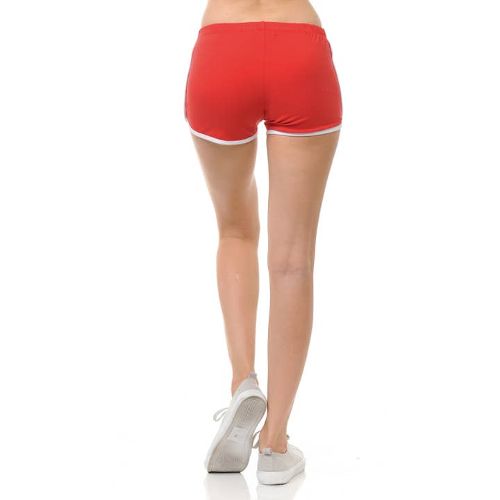 Urban Look - Vendita all'ingrosso Pantaloncini sportivi - Donna - Pantaloncini fitness con delfino running allenamento yoga rosso3