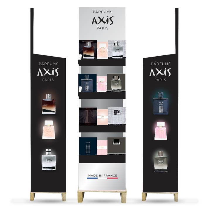 Expositor de fragancias Axis 60 UVC y 6 comprobadores para venta al por mayor de Jactal