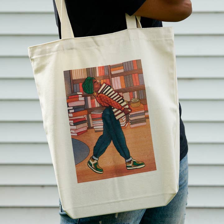 Pounded Yam Productions - Wholesale Tote bag – Women's - Canvas Tote Bag - Book Stack1
