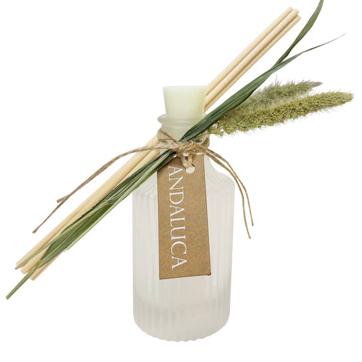 Andaluca - Wholesale Reed Diffuser - Cashmere Oak Frosted Ridge Glass Diffuser