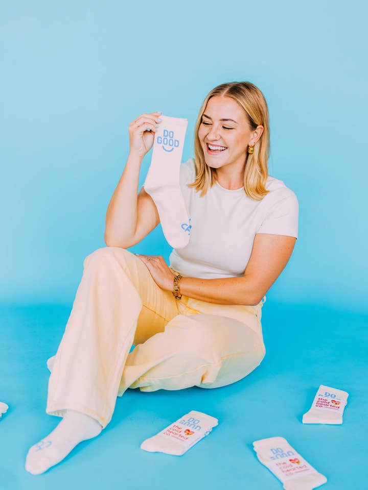 The Cold Hearted Collective - Wholesale Socks - Unisex - Cute Do Good Smiley Crew Socks1