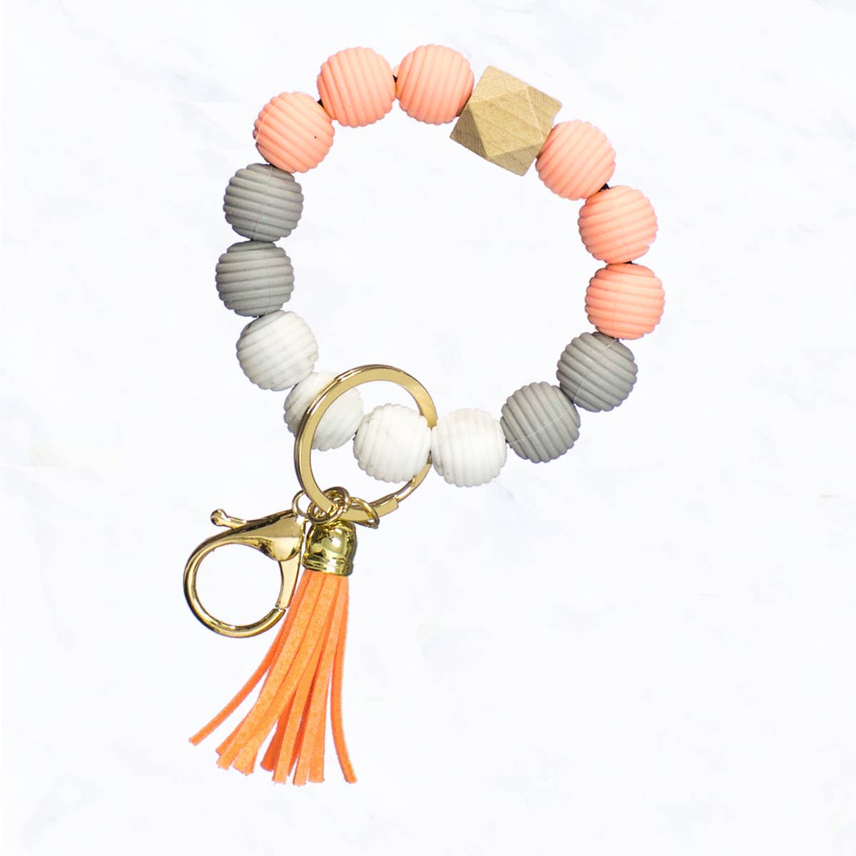 Suzie Q USA – wholesale Nyckelringar - Dam – Färgglada rep mönster rund silikon nyckelring & nyckelring7