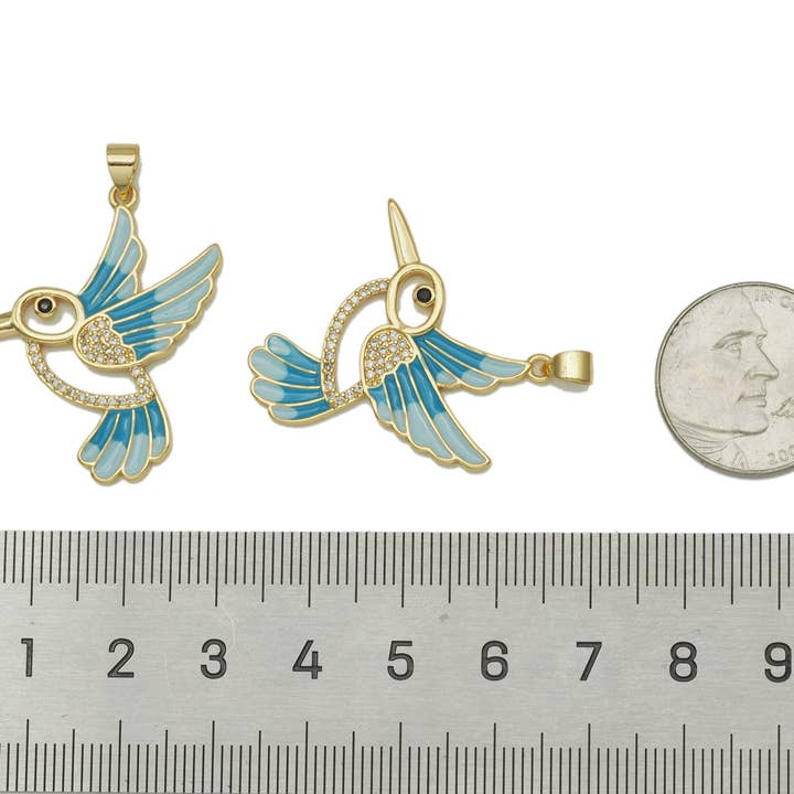 BestBeads&Beyond - Wholesale Individual Charm/Pendant - CZ Enamel Bird Pendant, Sku#LK596