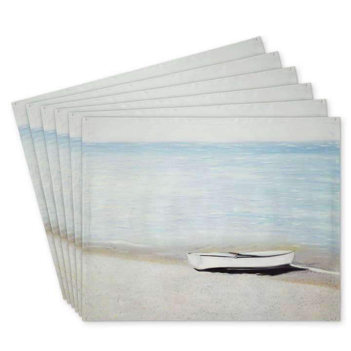 Along the Sea Boat Bathroom Coastal Polyester Placemat Decor for wholesale by BEGIN HOME DECOR