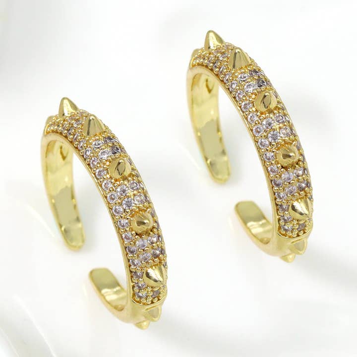 Anillo de espiga de oro con circonitas, SKU #LD325 para venta al por mayor de BestBeads&Beyond