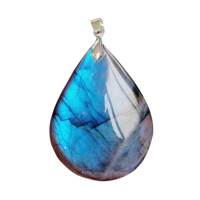 Labradorit-Anhänger EXTRA Tropfen 3 bis 3,5 cm für den Großhandel von Artisans de Madagascar