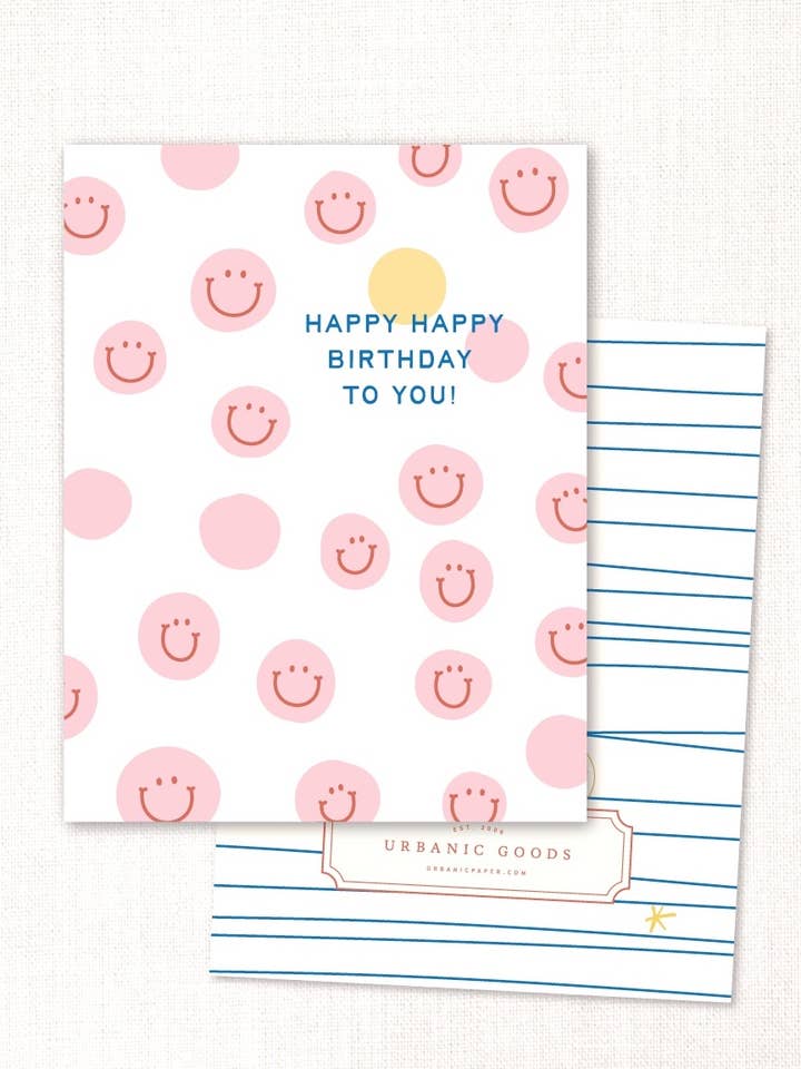 tarjeta de cumpleaños con caras felices para venta al por mayor de Urbanic Goods