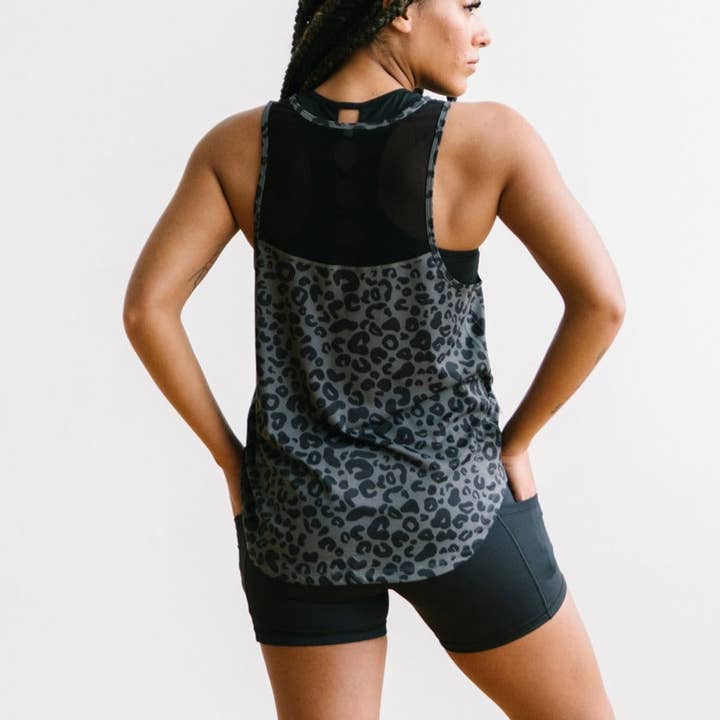 Breathe Tank - Grey Leopard for wholesale by Maven Thread