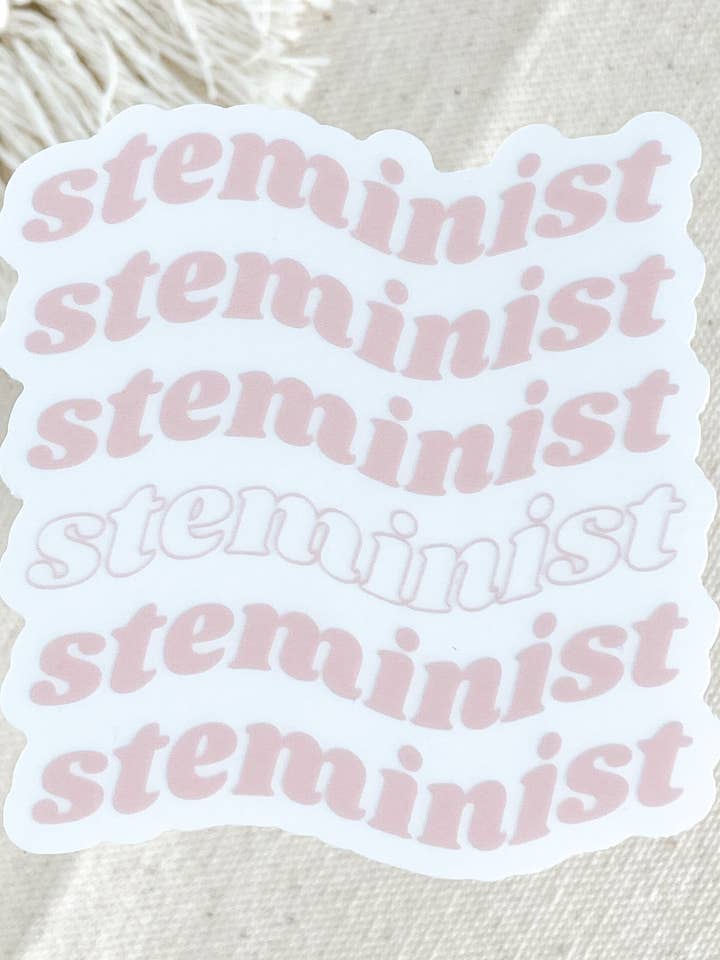 Steminist Clear Pink Sticker for wholesale by Simply STEM Designs