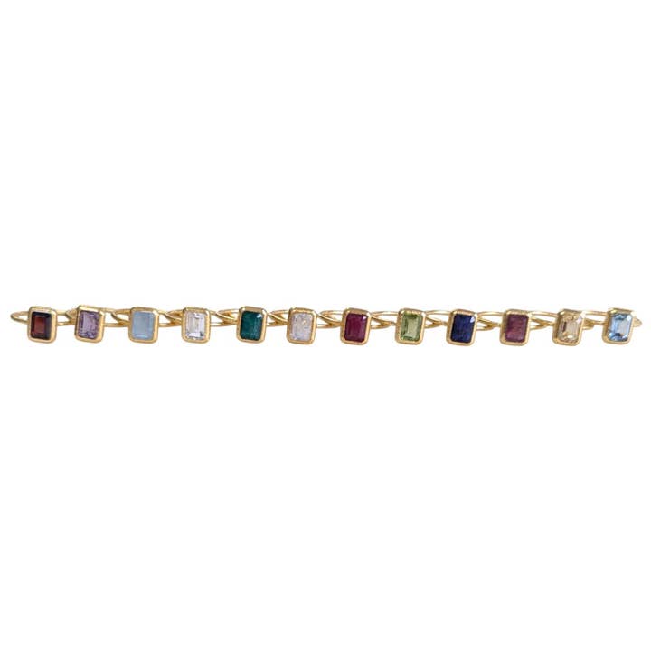 Saraswati Imports - Wholesale Single Stone/Solitaire Ring - Rectangle Sapphire September Vermeil Birthstone Ring