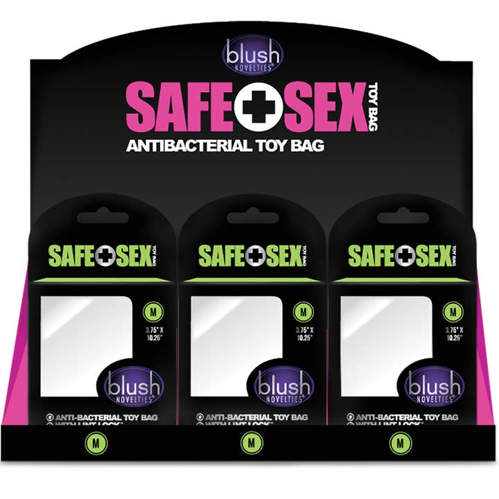 Safe Sex Antibacterial Toy Bag - Medium - 24pcs Display for wholesale by Blush