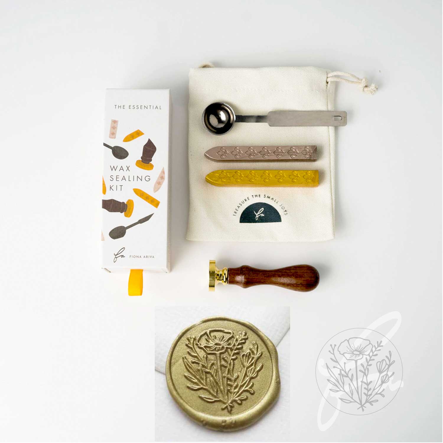 Fiona Ariva - Wholesale Rubber/Decorative Stamp - Wild flower wax seal stamp, wax seal kit or stamp head3
