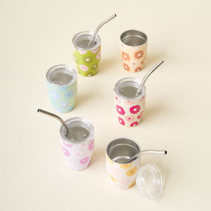The Darling Effect - Wholesale Insulated Mug/Tumbler - 2 oz Tiny Tumbler-Darling Daisy Peach