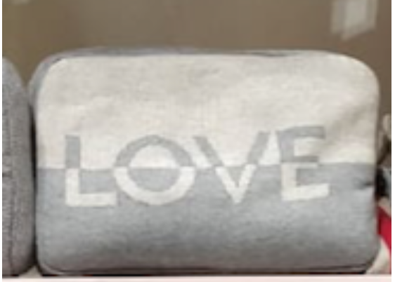Pink Lemonade – wholesale Travel blanket – Dual - Love - Linen/Lt Grey Mel4