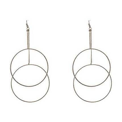 Oceanic Jewellers - Majique London – wholesale Dangle earrings – Fish Hook Earrings with Double Circle Drop Design0