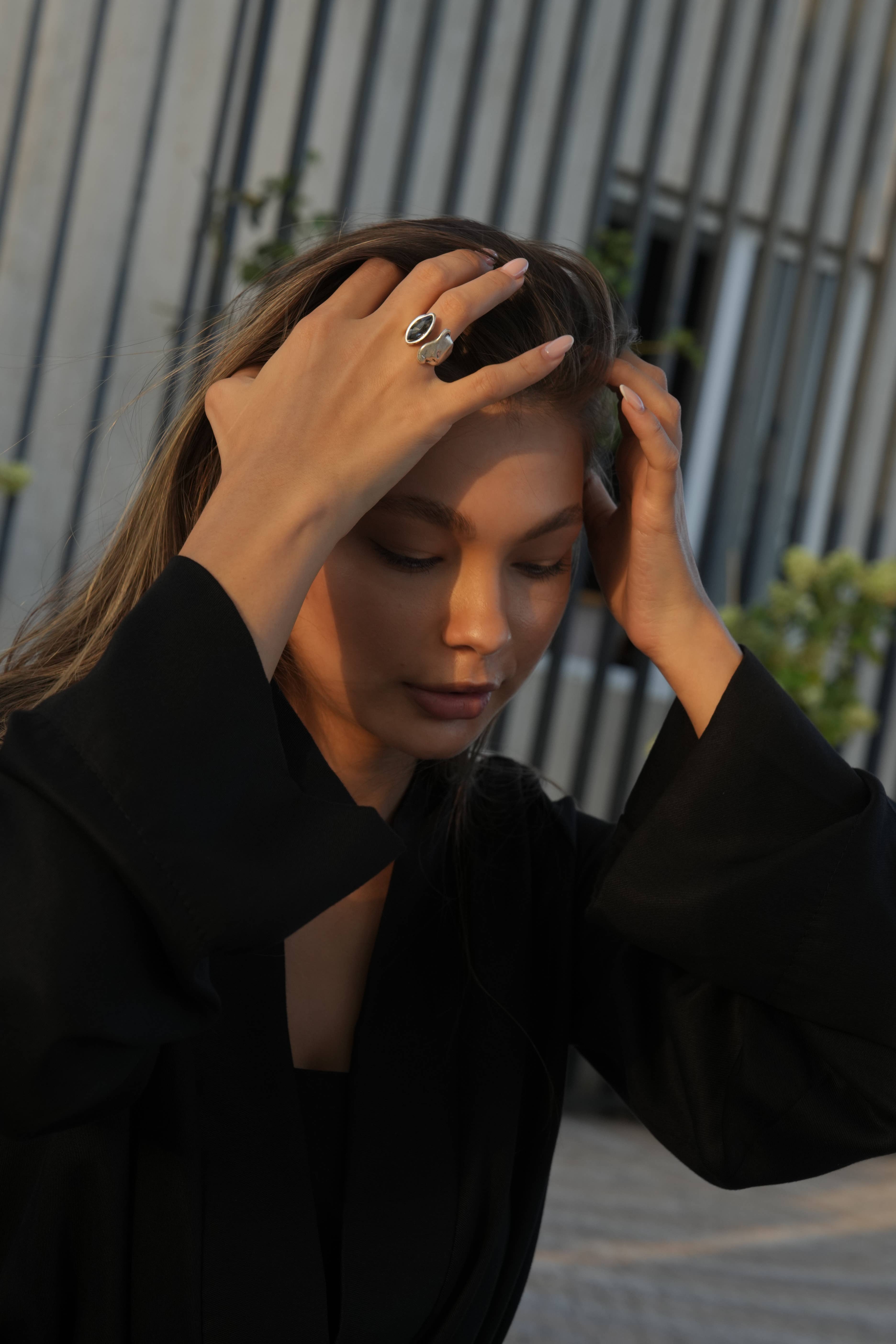 Chanour - Wholesale Cocktail/Statement Ring - Handmade Crystal Brass Ring - 68342